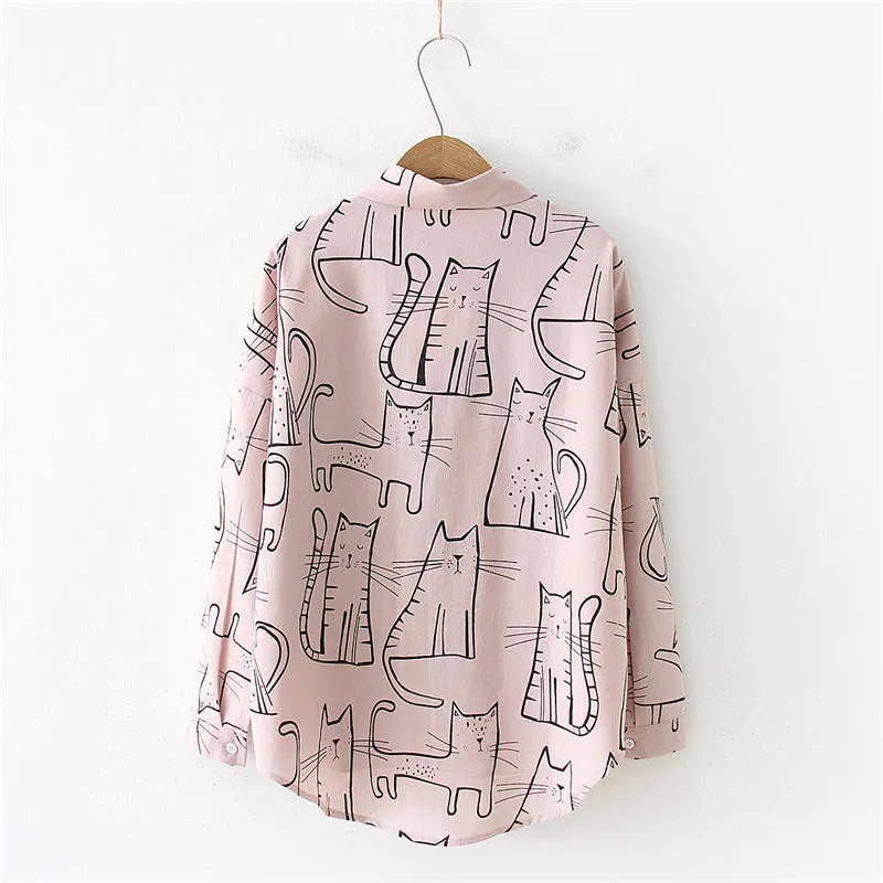 "KAWAII CAT" LONG SLEEVED SUN PROTECTION SHIRT K100310