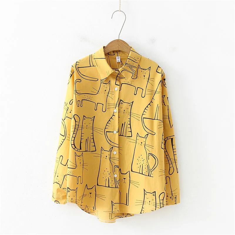 "KAWAII CAT" LONG SLEEVED SUN PROTECTION SHIRT K100310