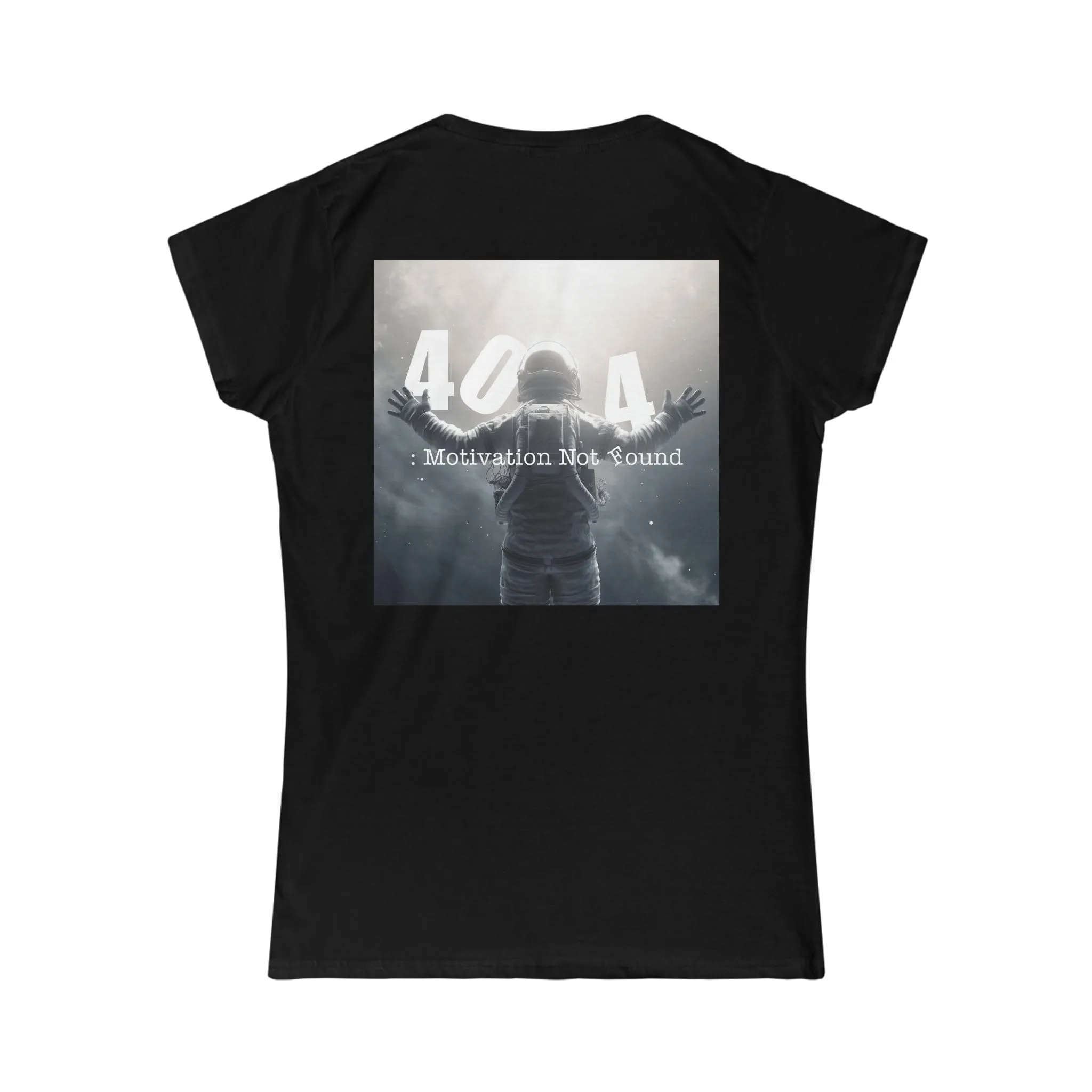 "Motivation Not Found" Black Custom T-Shirt for Women  | Art by Noa Bar Lev