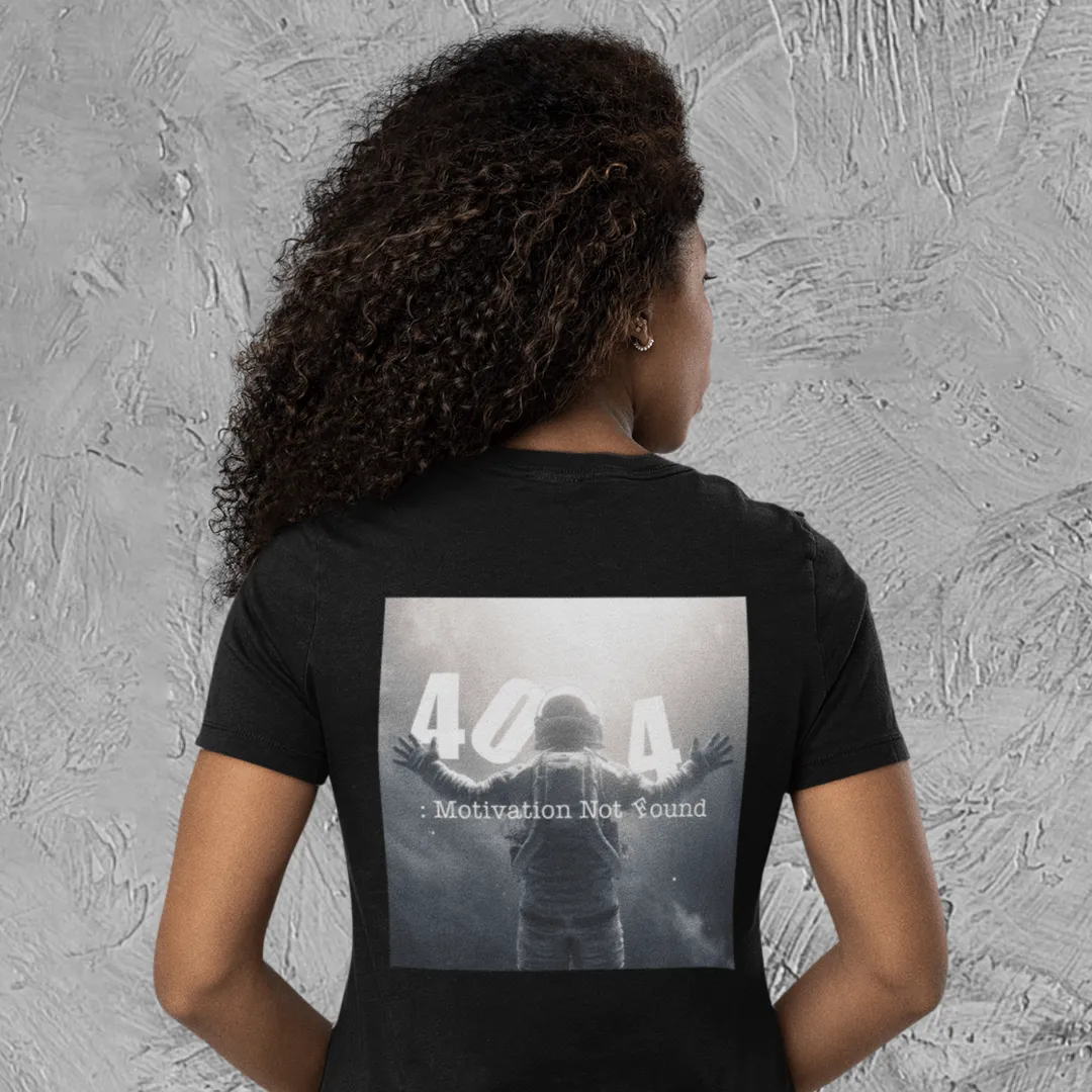"Motivation Not Found" Black Custom T-Shirt for Women  | Art by Noa Bar Lev