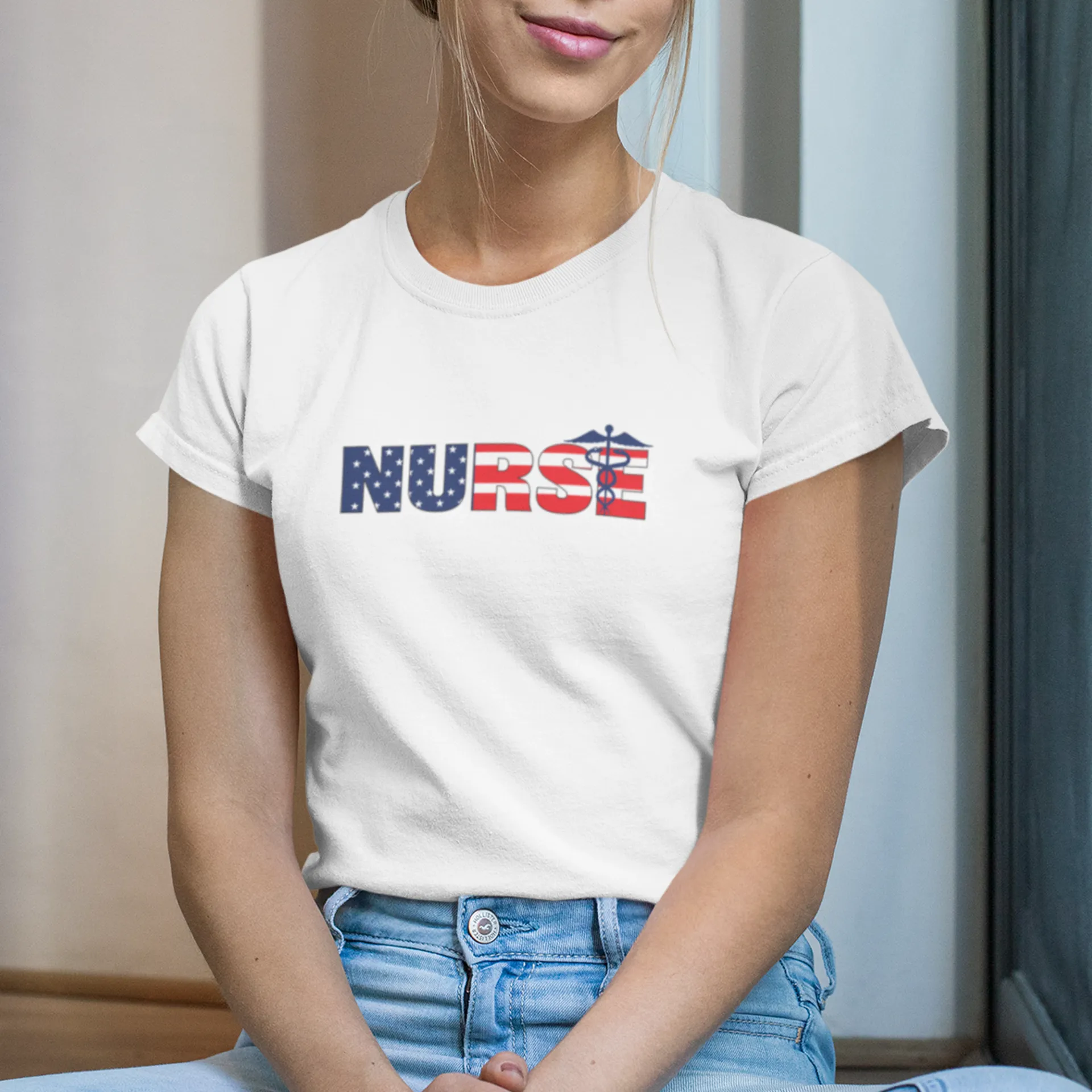 "Nurse" American Flag Women's Tee