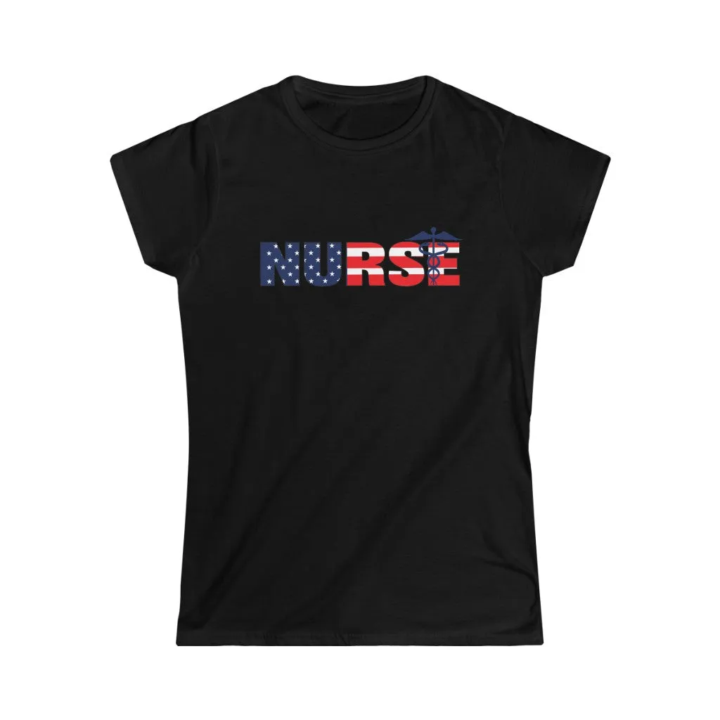 "Nurse" American Flag Women's Tee