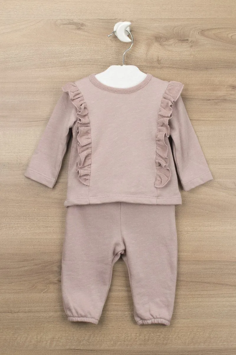 "Olivia" Organic Cotton Ruffle Tracksuit