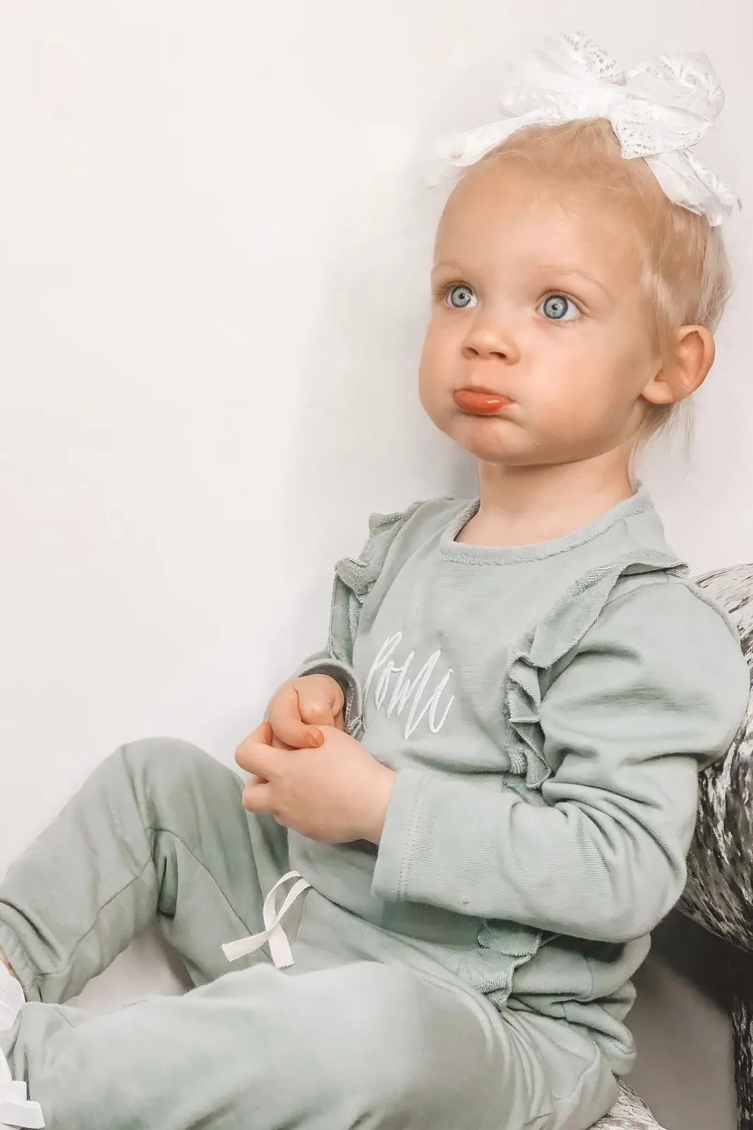 "Olivia" Organic Cotton Ruffle Tracksuit