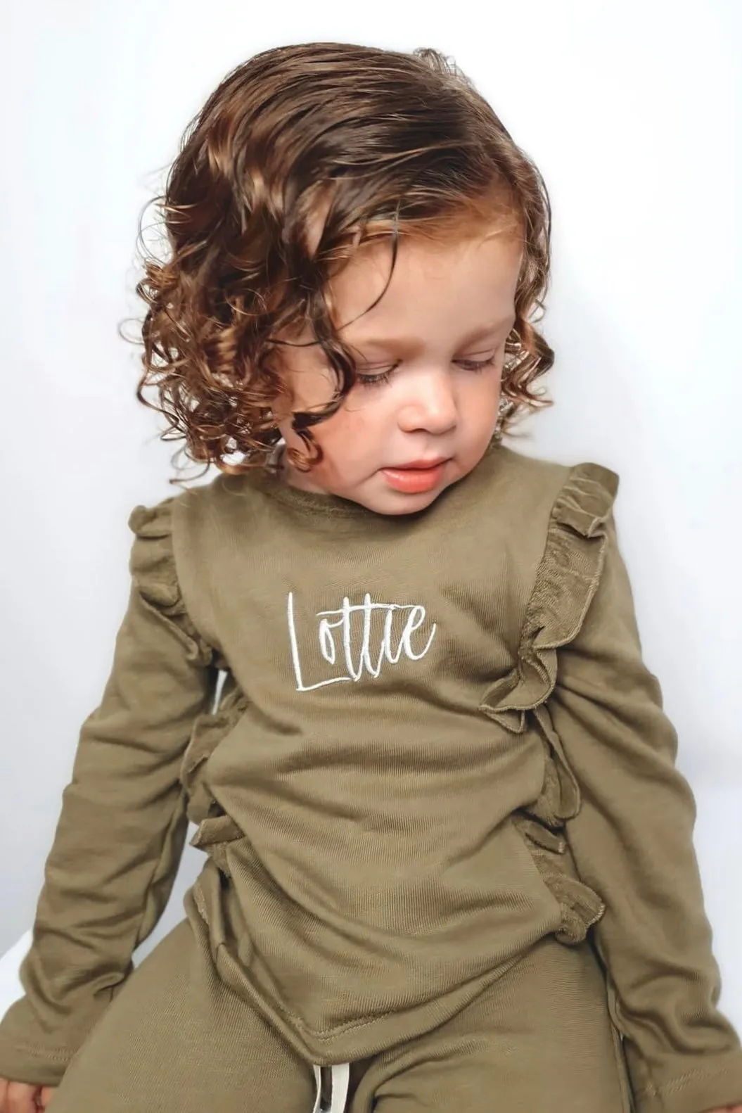 "Olivia" Organic Cotton Ruffle Tracksuit