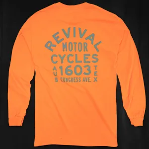 Revival Long Sleeve Shop T-Shirt - High Vis Orange
