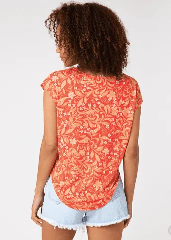 Rip Curl Sun Rays Reverse Ladies Tee Red