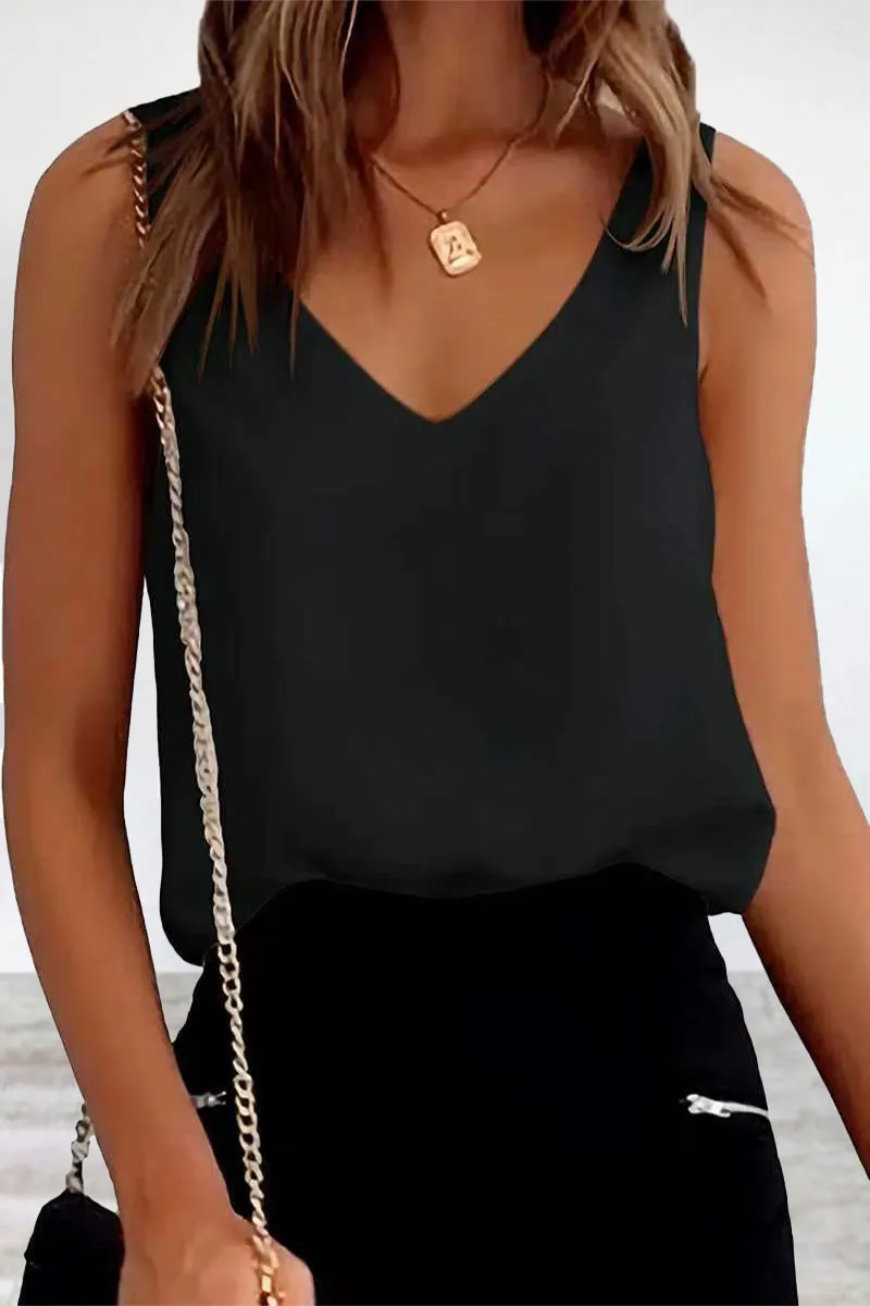Sexy Celebrities Solid V Neck Tops(6 Colors)