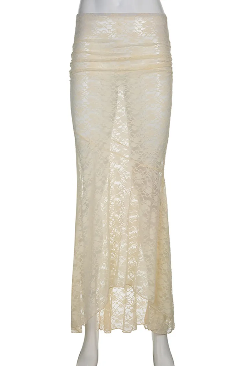 Sexy Lace Fishtail Regular High Waist Bottoms(Detachable two-piece)