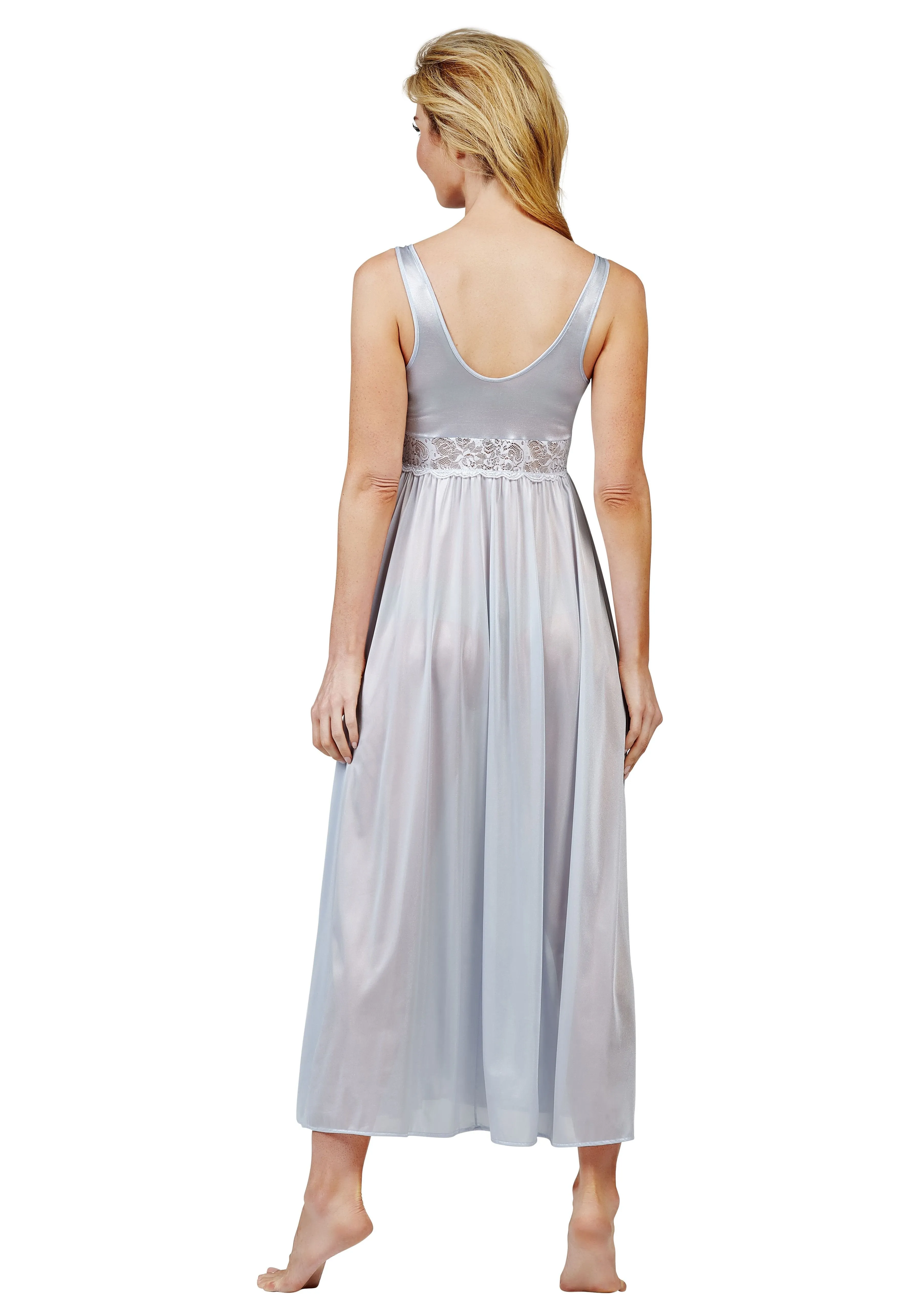 Shadowline Nightgown Long Lace Bodice Silhouette Style 31737