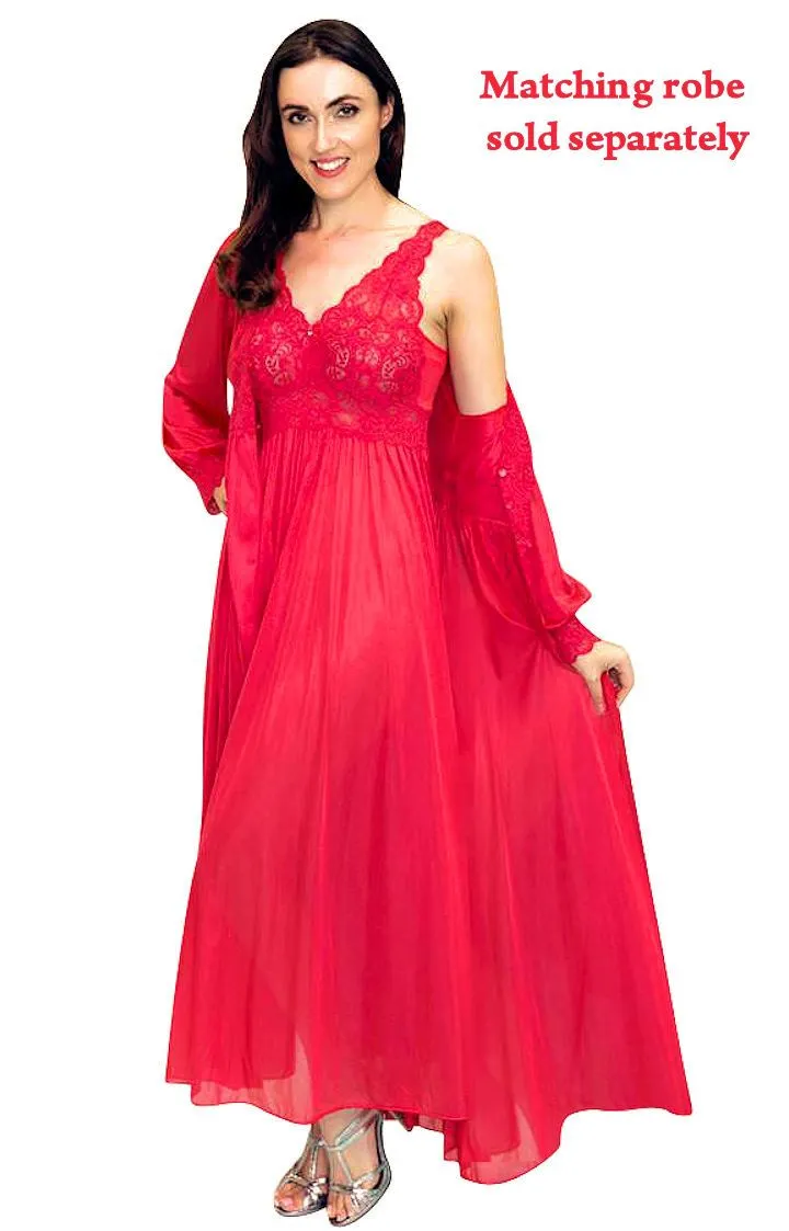 Shadowline Nightgown Long Lace Bodice Silhouette Style 31737