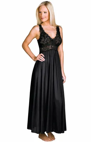 Shadowline Nightgown Long Lace Bodice Silhouette Style 31737