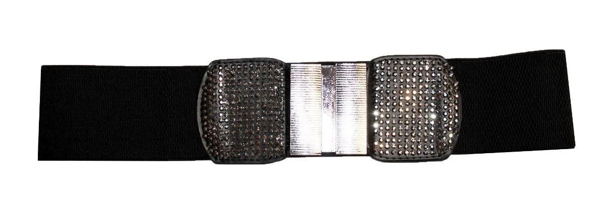 Shimmer Black Stretchy Belt
