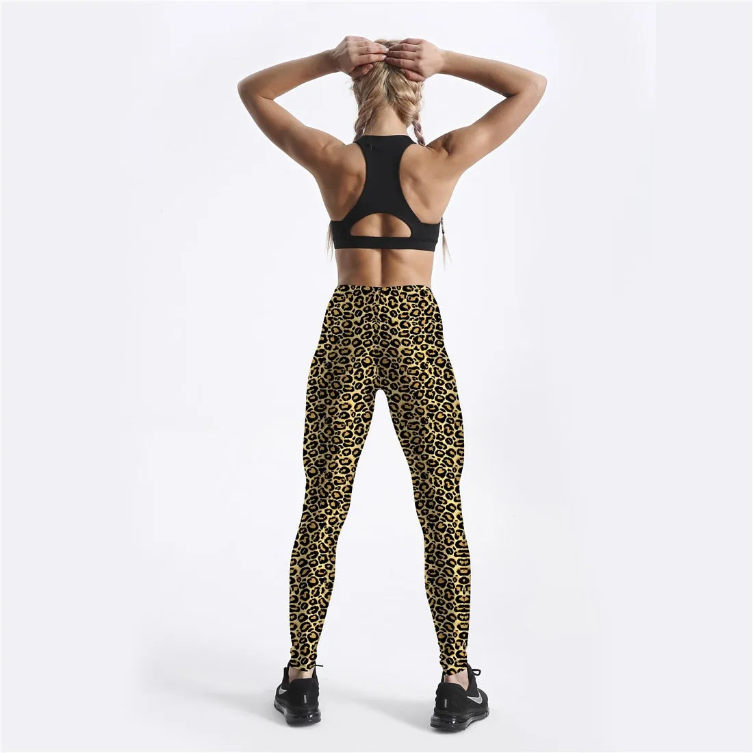 Skull and Leopard Galaxy Printed Leggings for Women by Qickitout