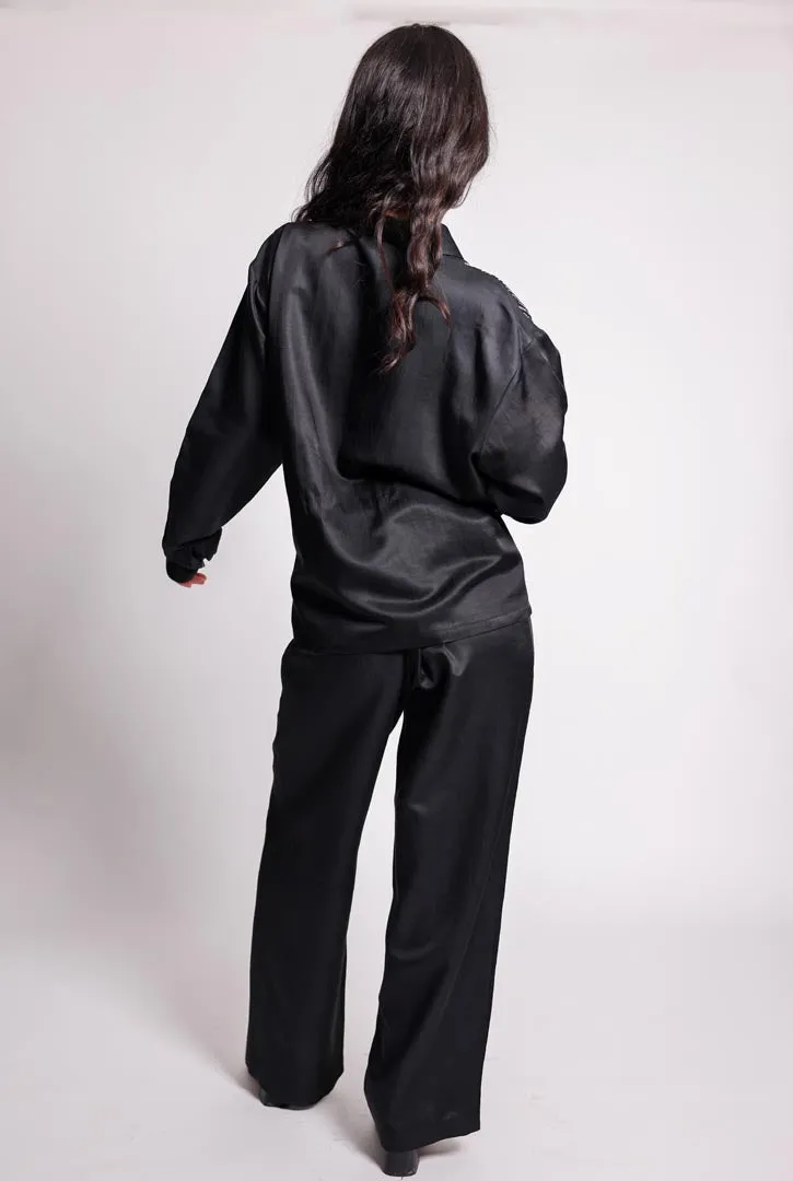 spot to stroke co-ord, black