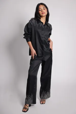 spot to stroke co-ord, black