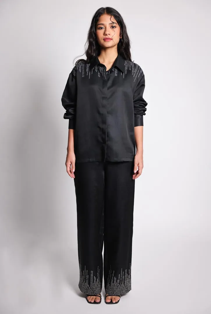 spot to stroke co-ord, black