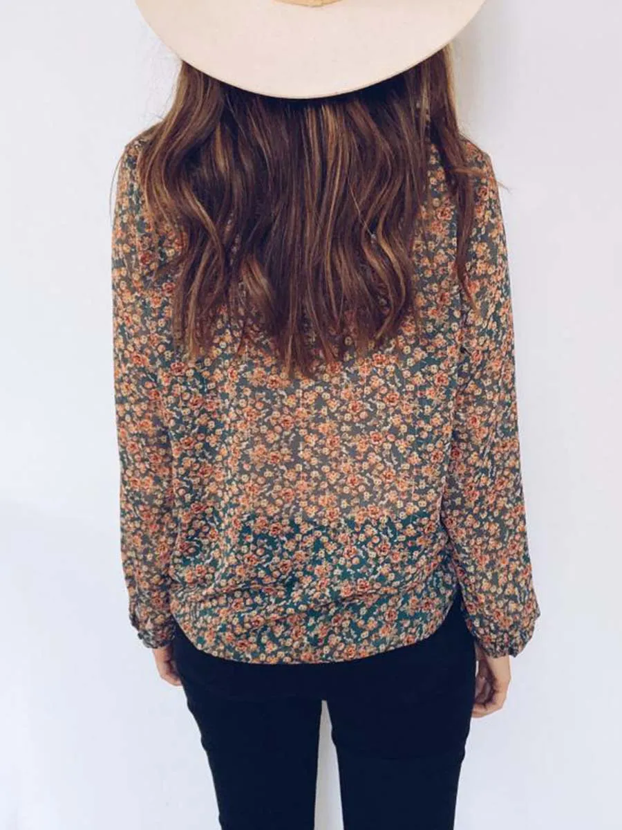Stunncal Floral Chiffon Blouse
