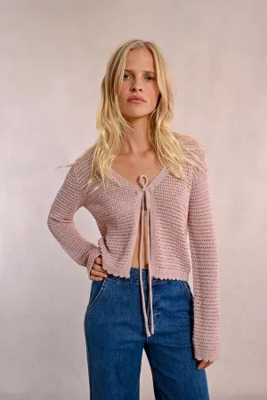 Tieable Mesh Bolero - Light Pink