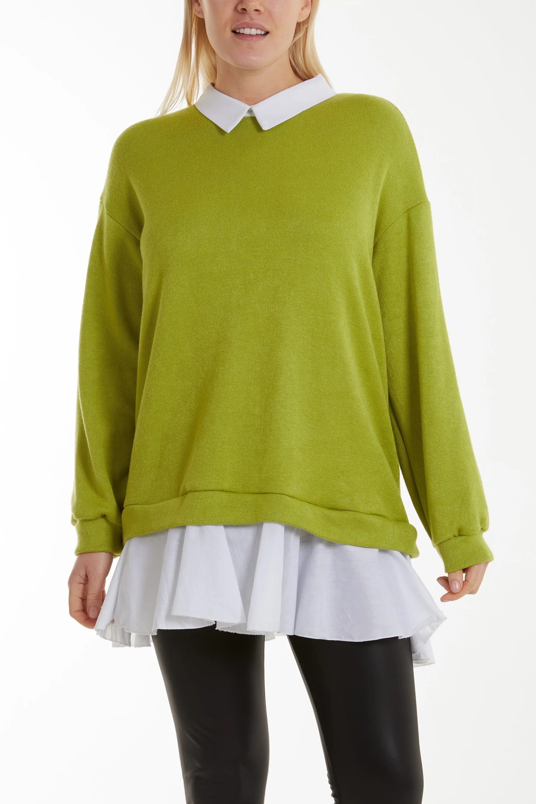 Two In One Knitted Collar Top
