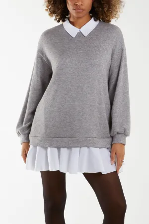 Two In One Knitted Collar Top