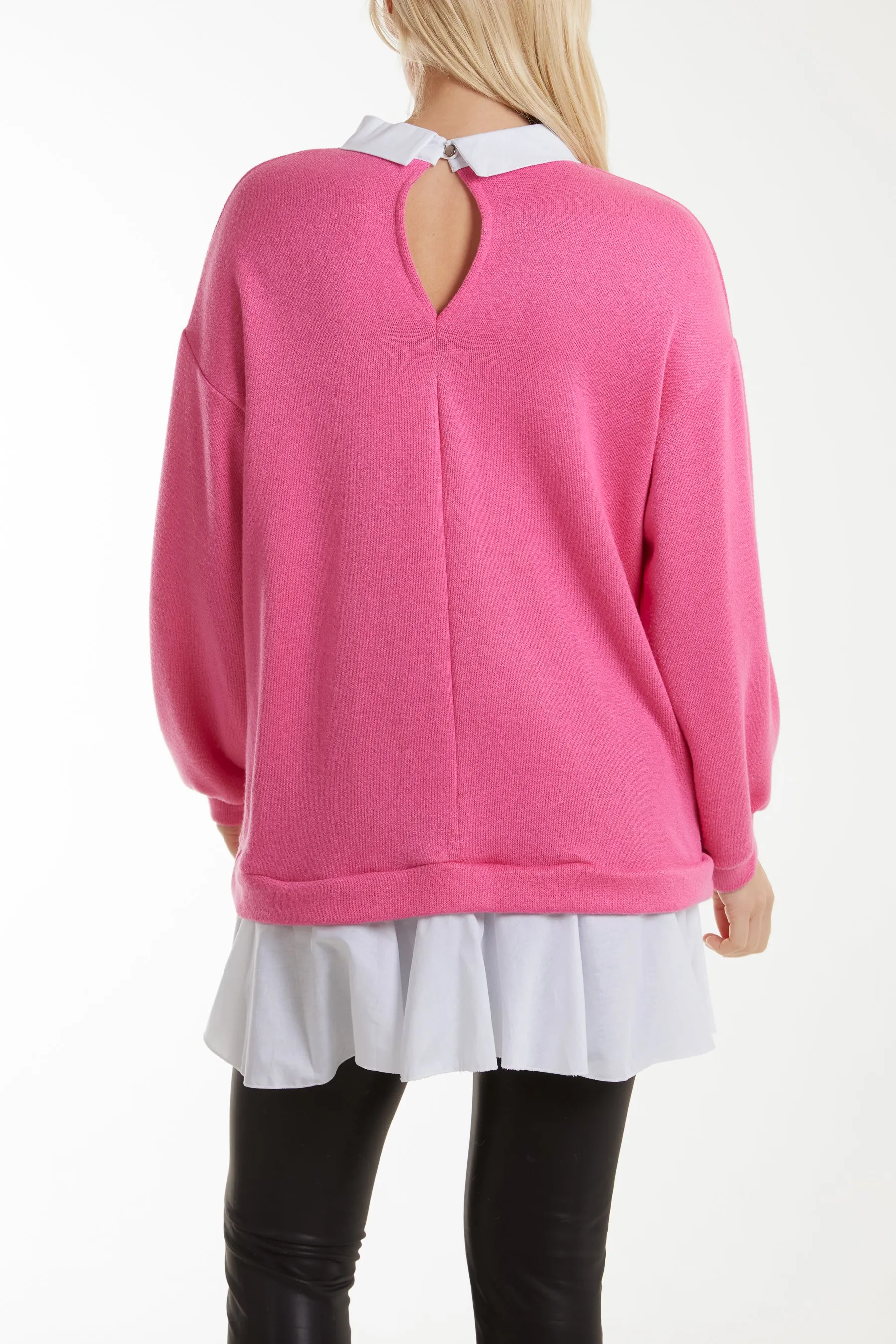 Two In One Knitted Collar Top