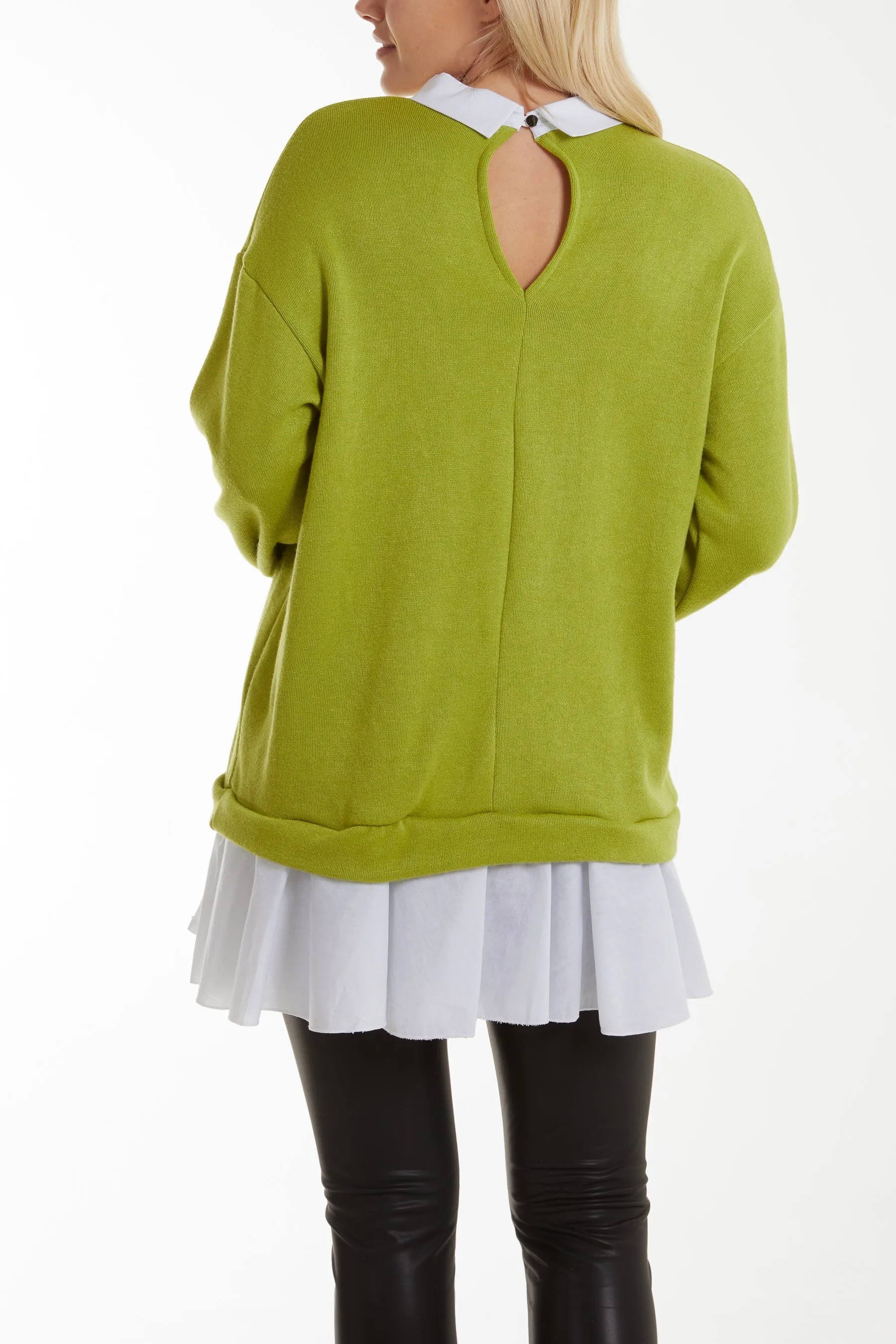 Two In One Knitted Collar Top