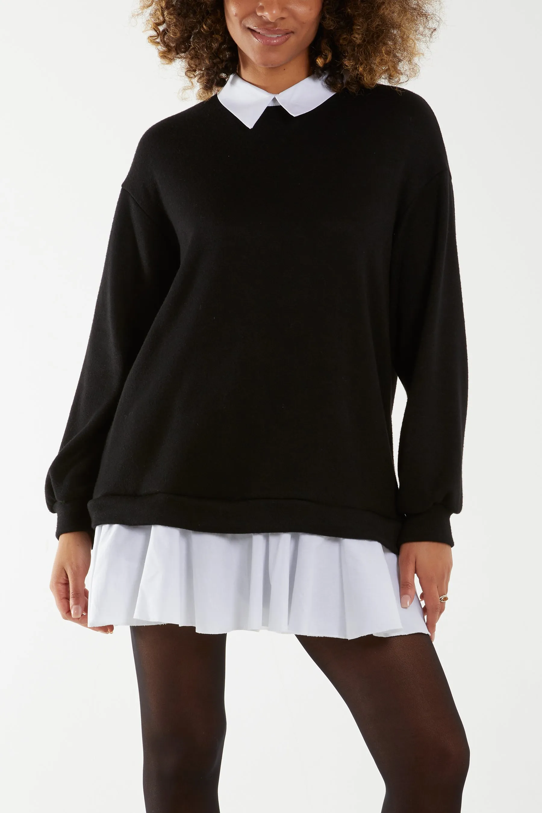 Two In One Knitted Collar Top