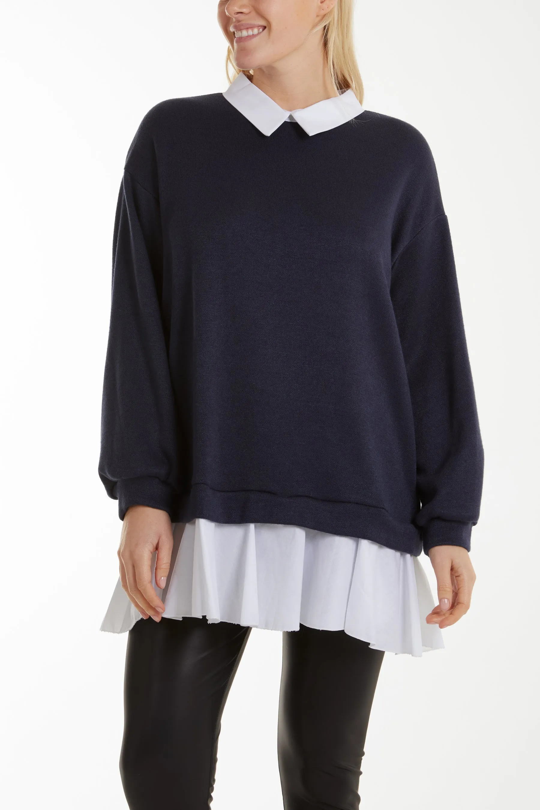 Two In One Knitted Collar Top