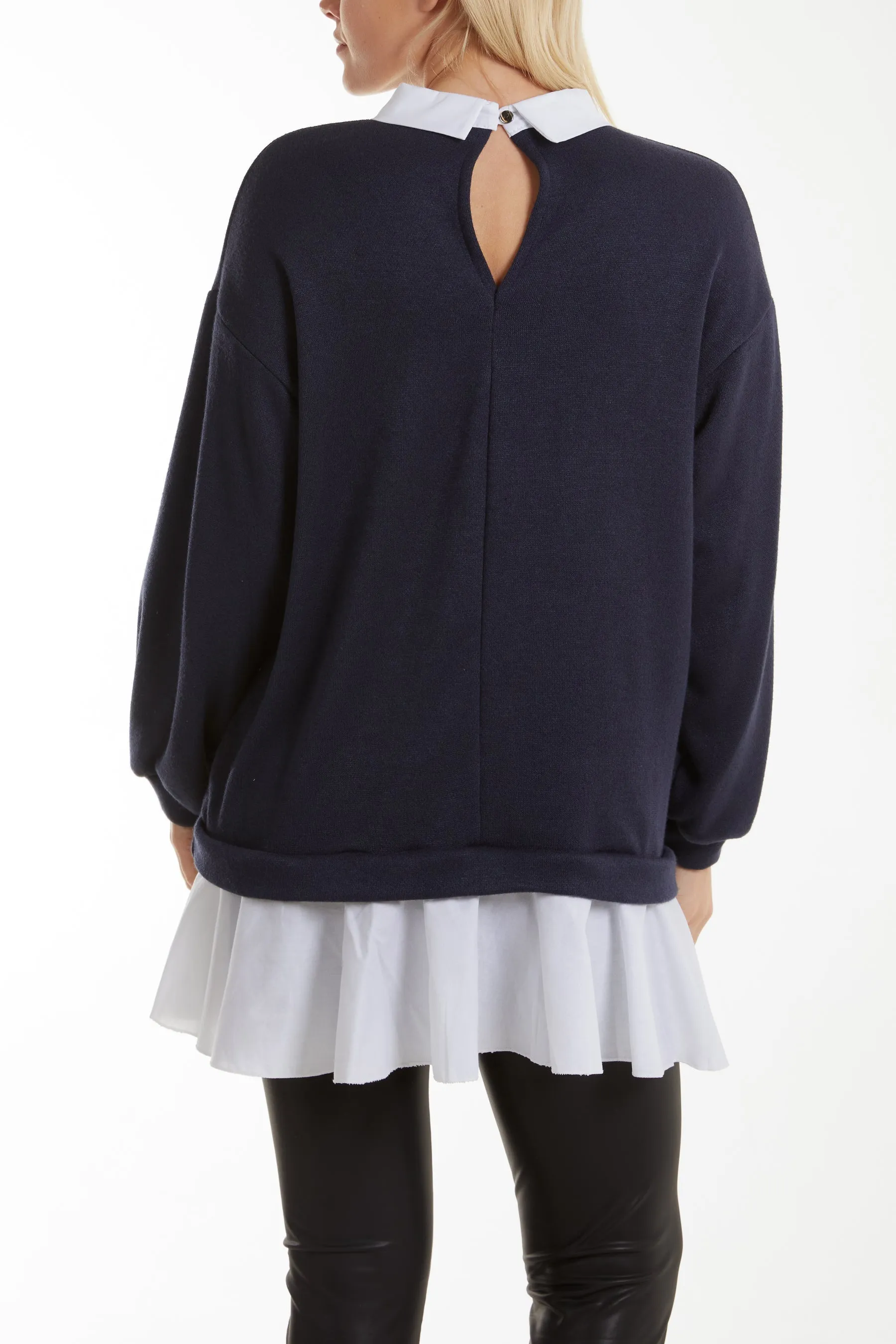 Two In One Knitted Collar Top