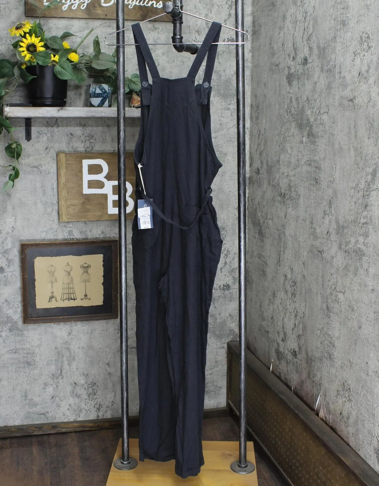 Universal Thread Women's Square Neck Belted Overalls 78453048 Gray XS