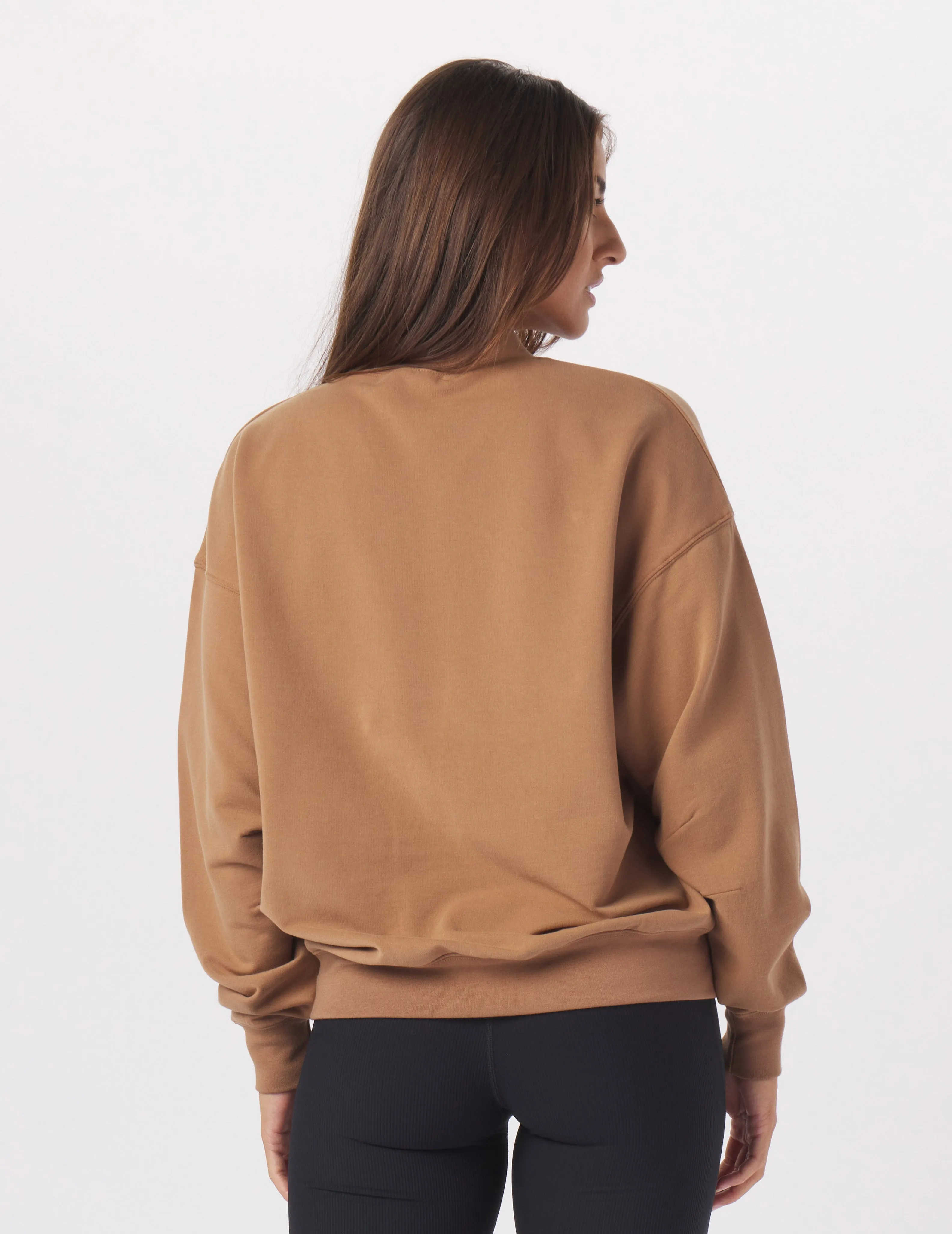 Vintage Oversized Crew: Almond