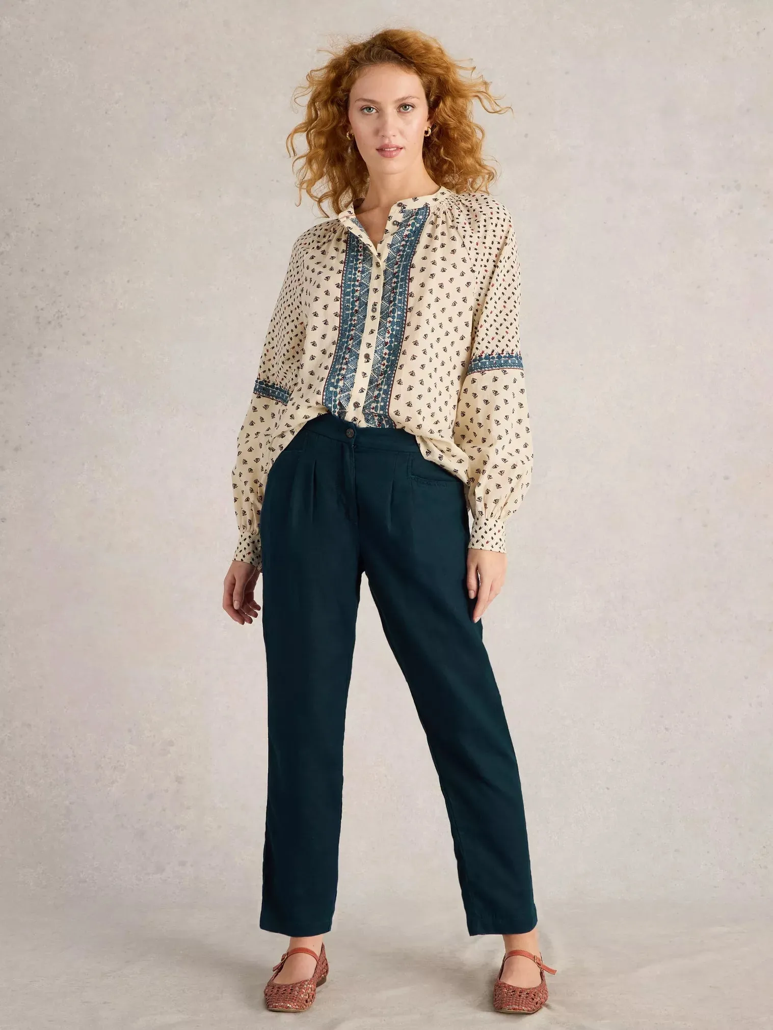 White Stuff Rowena Linen Trouser Dark Navy
