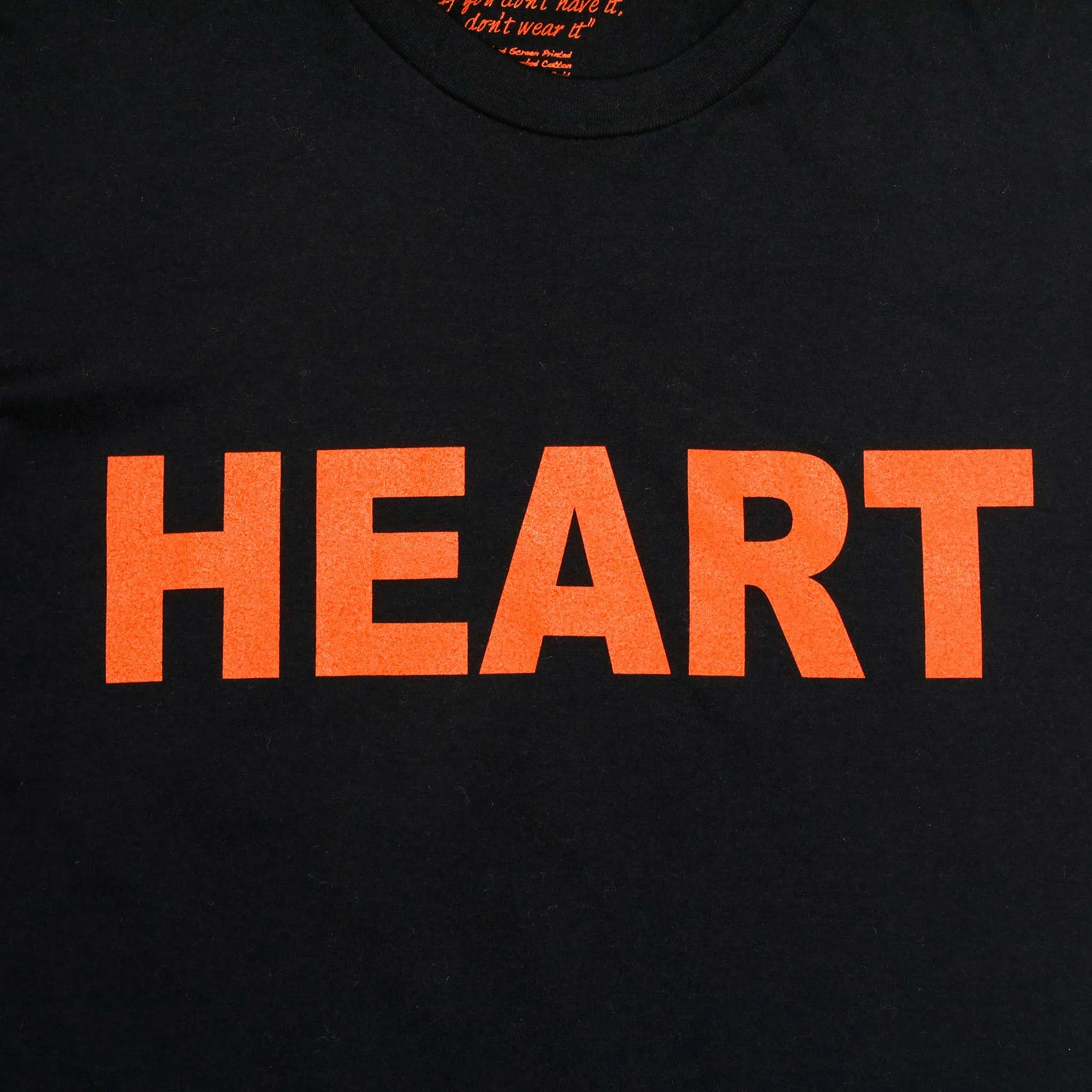 Women's - Heart Black and Orange Crew Neck T-Shirt
