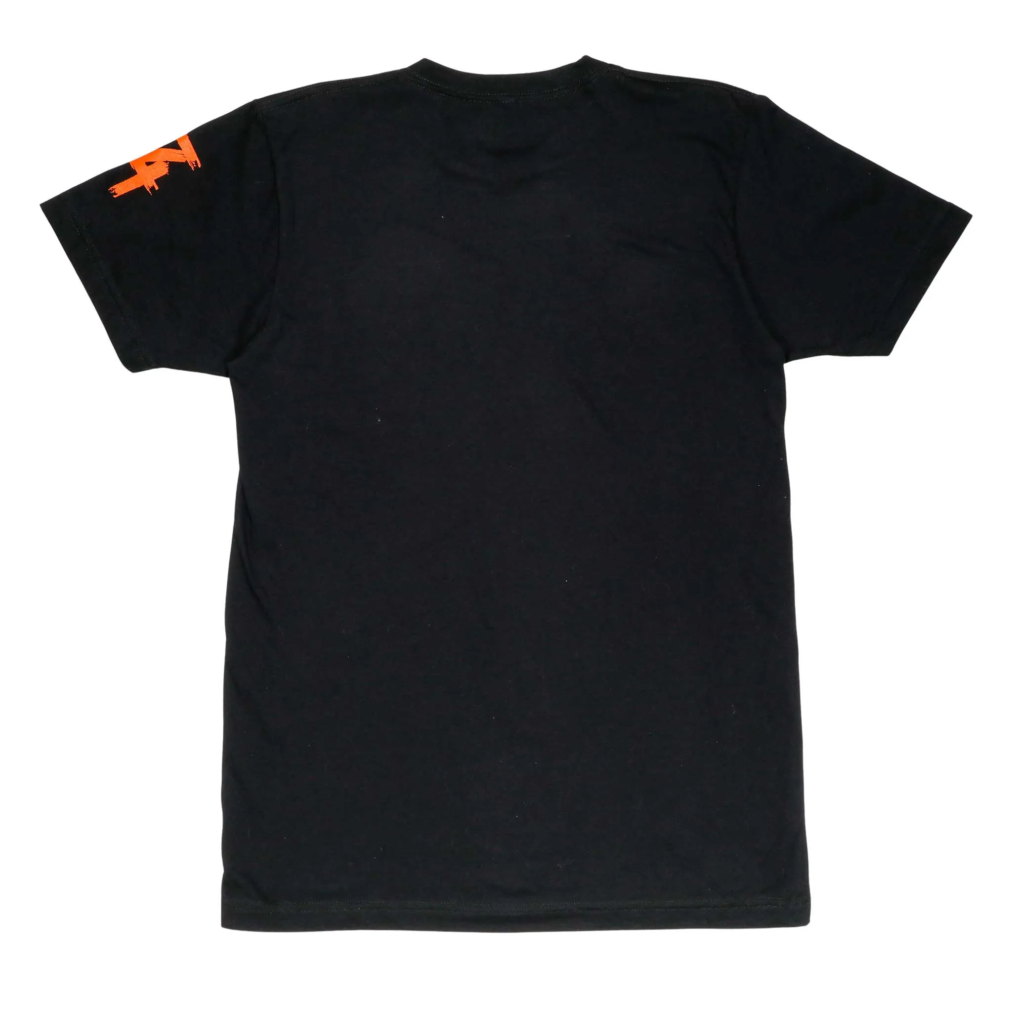 Women's - Heart Black and Orange Crew Neck T-Shirt