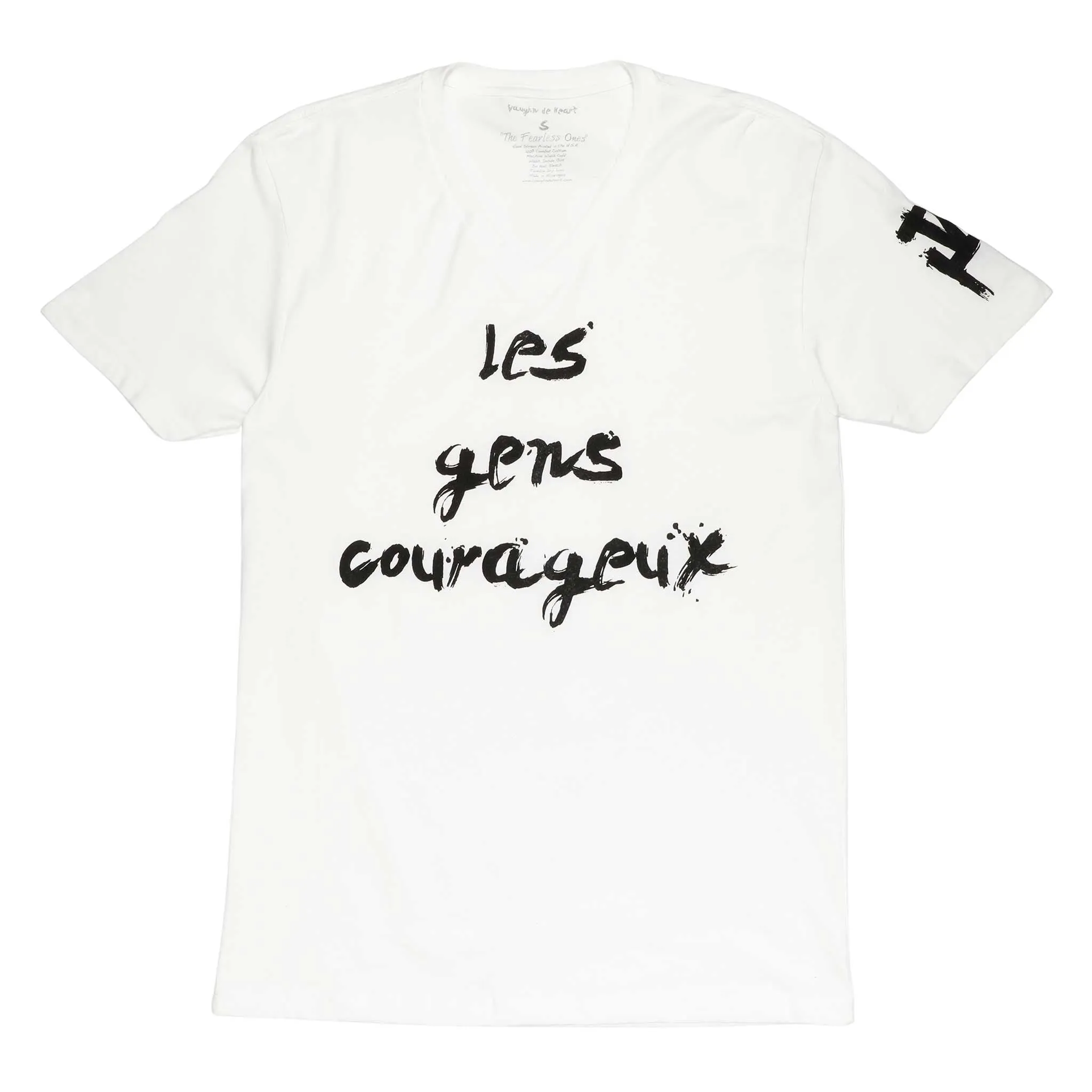 Women's - Les gens Courageux White V-Neck T-Shirt