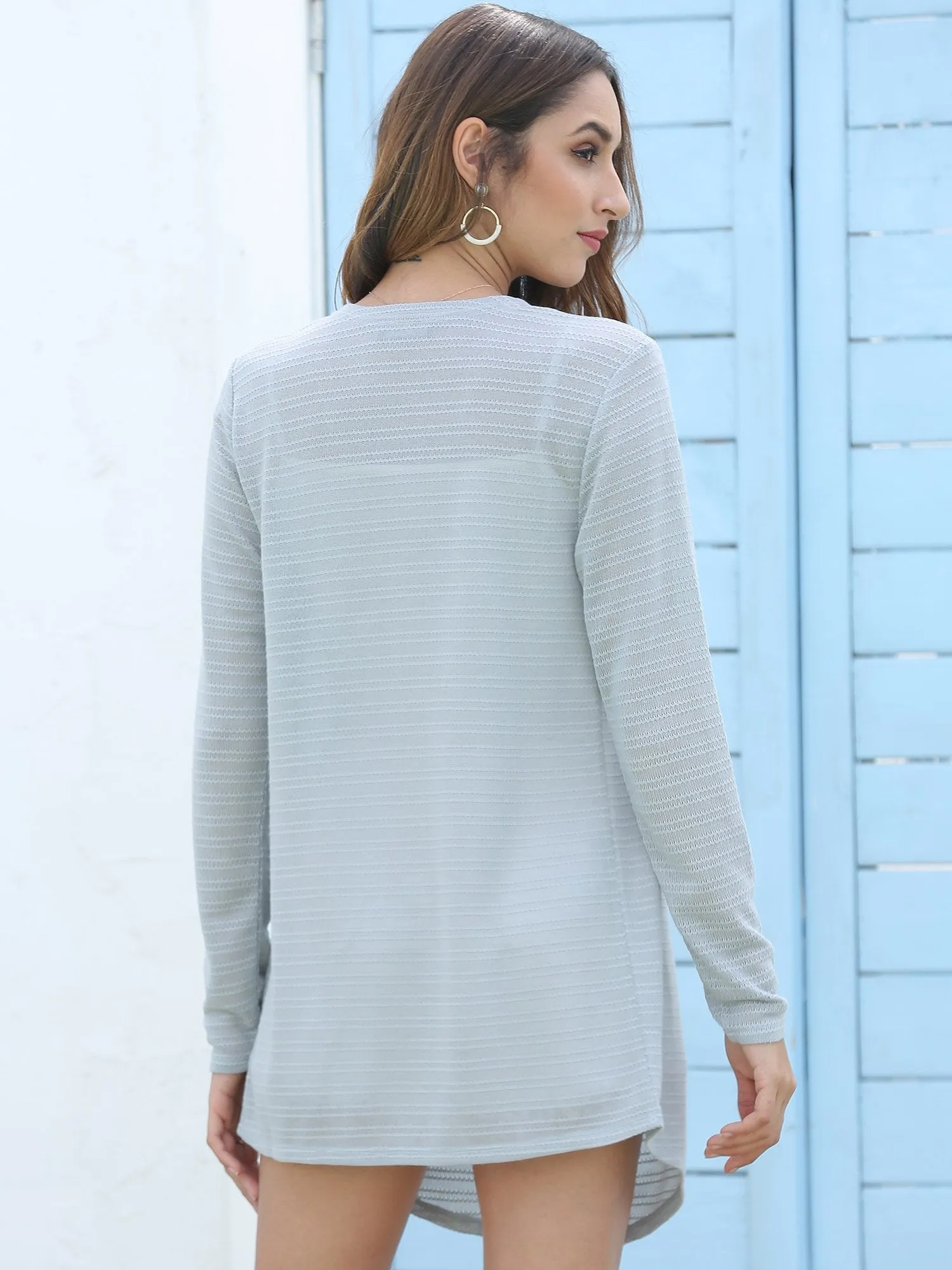 Women's Lightweight Summer Cardigan Open Front Long Sleeve