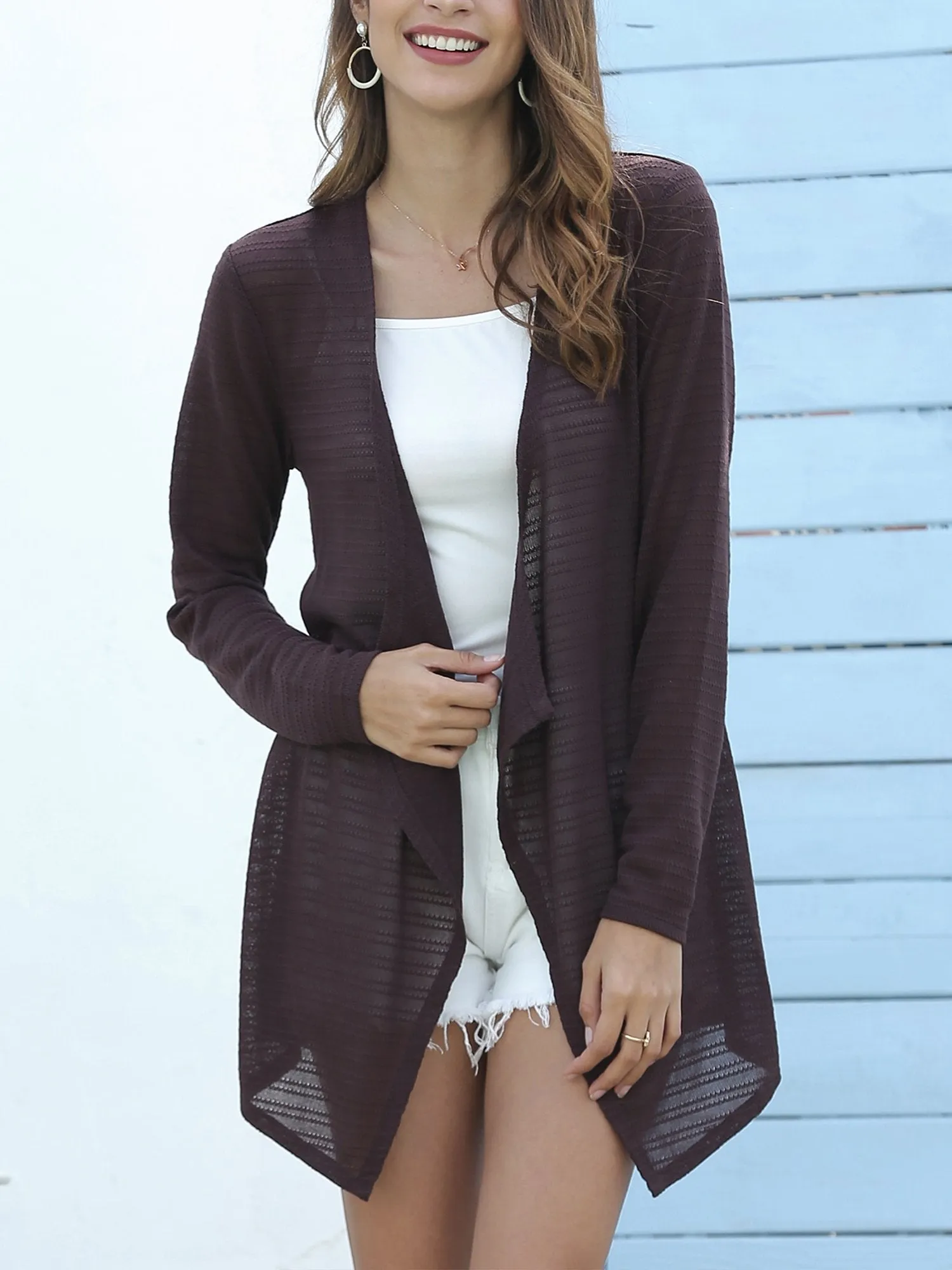 Women's Lightweight Summer Cardigan Open Front Long Sleeve