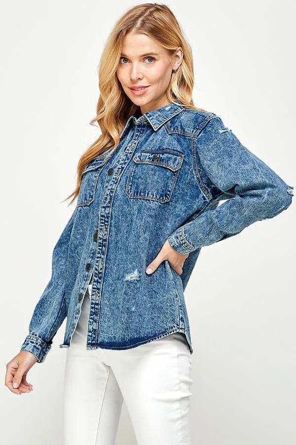 Women's Long Sleeve Denim Shirts (OPEN PACK)