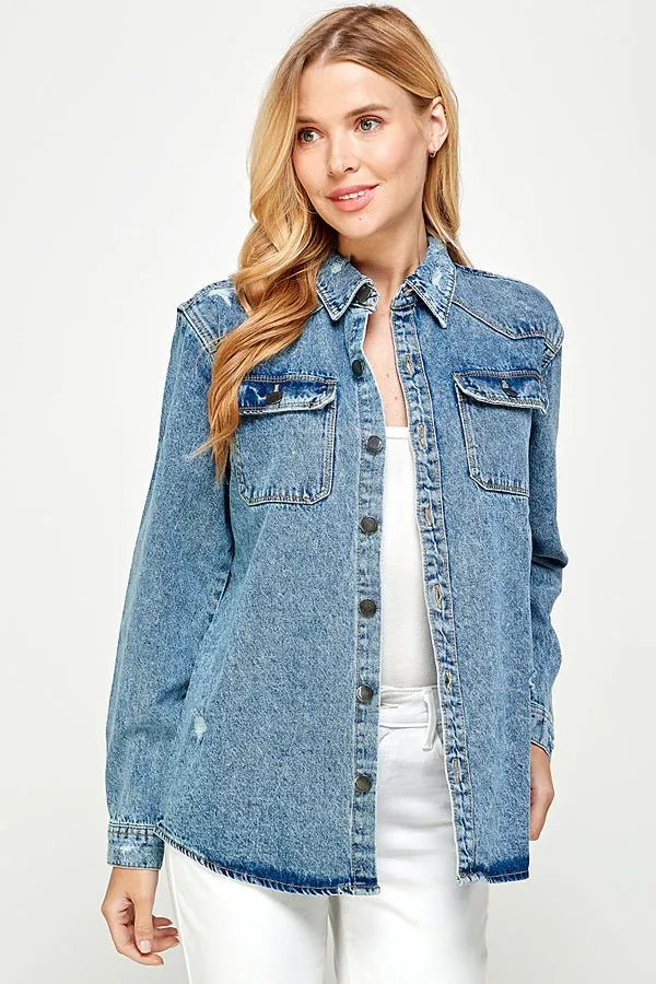 Women's Long Sleeve Denim Shirts (OPEN PACK)