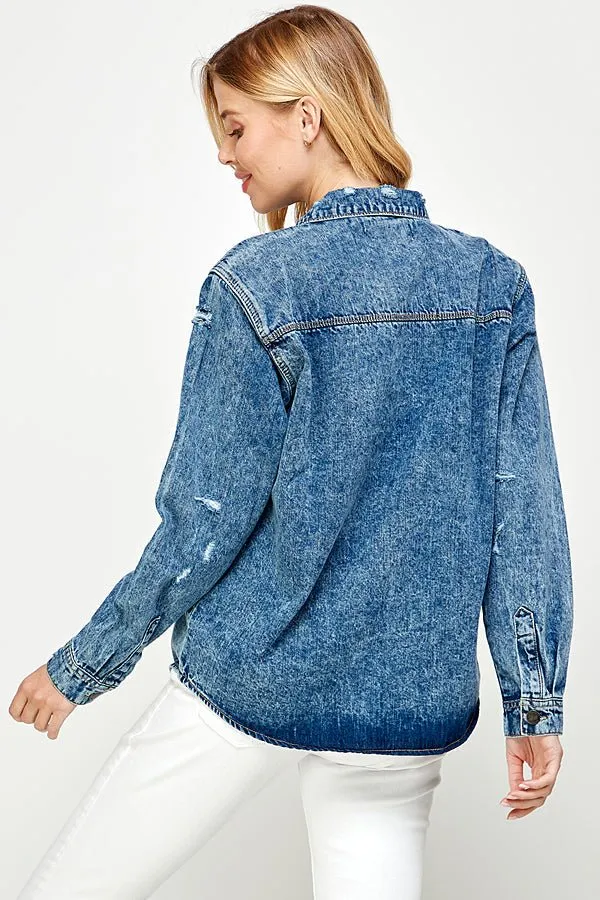 Women's Long Sleeve Denim Shirts (OPEN PACK)