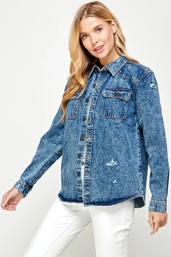 Women's Long Sleeve Denim Shirts (OPEN PACK)
