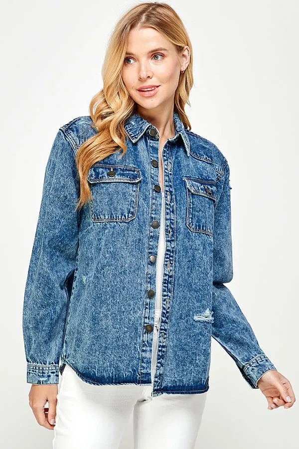 Women's Long Sleeve Denim Shirts (OPEN PACK)