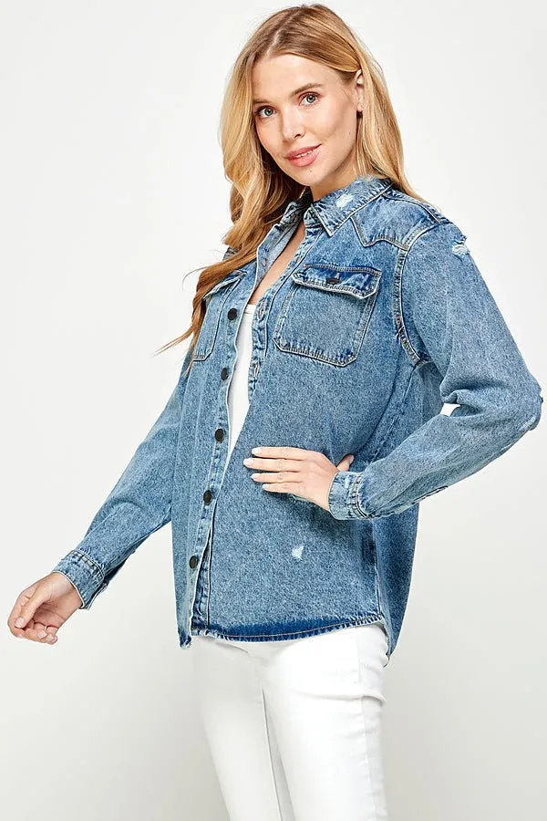 Women's Long Sleeve Denim Shirts (OPEN PACK)