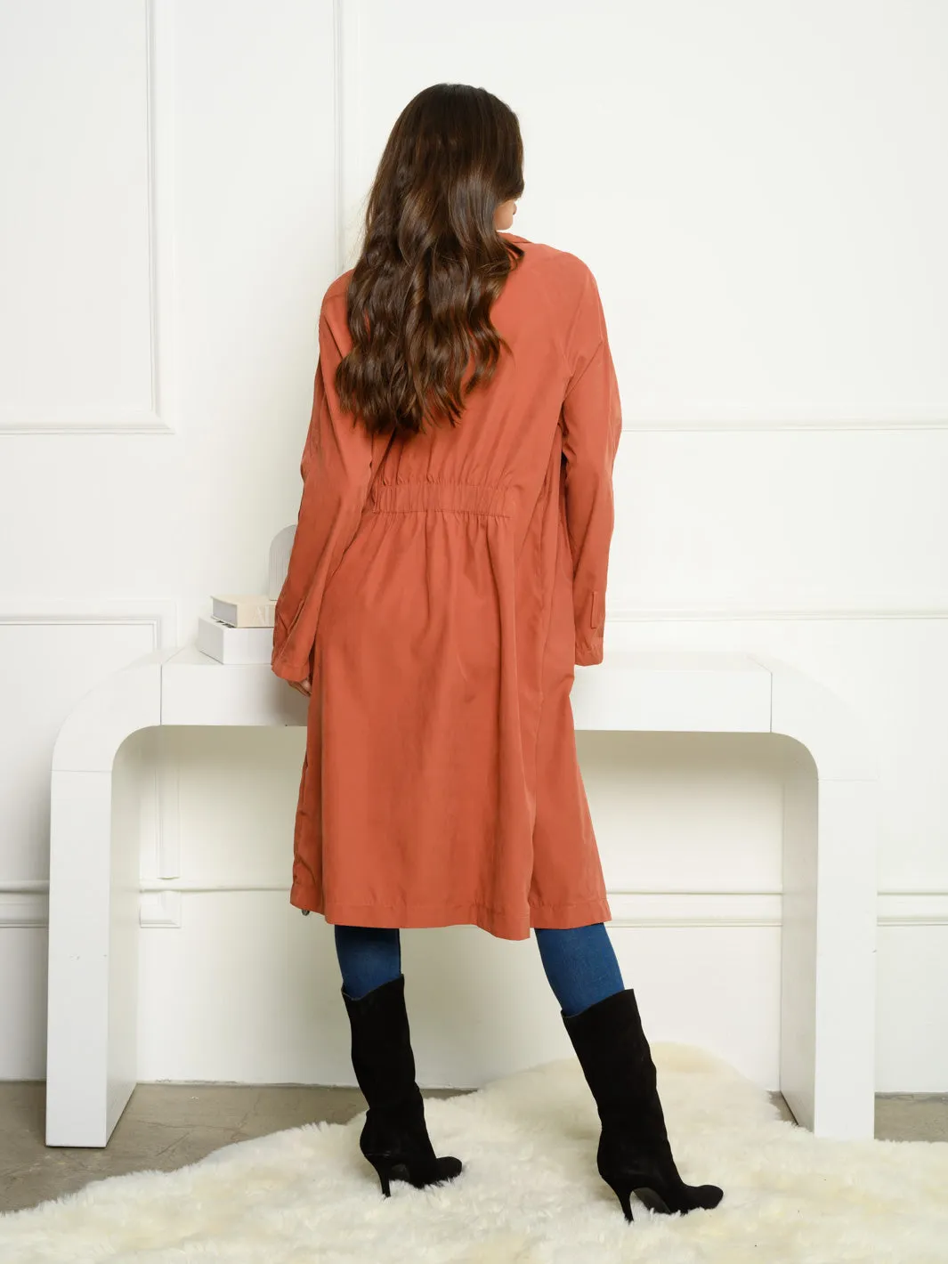 WOMEN'S LONG SLEEVE FRONT OPEN POCKETS LONG CARDIGAN