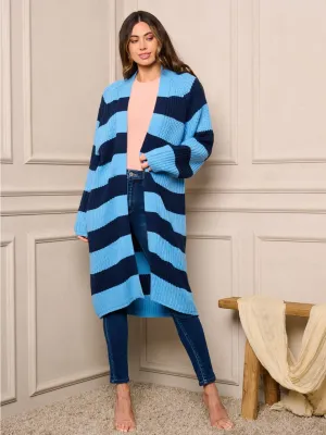 WOMENS LONG SLEEVE OPEN FRONT COLORBLOCK CARDIGAN