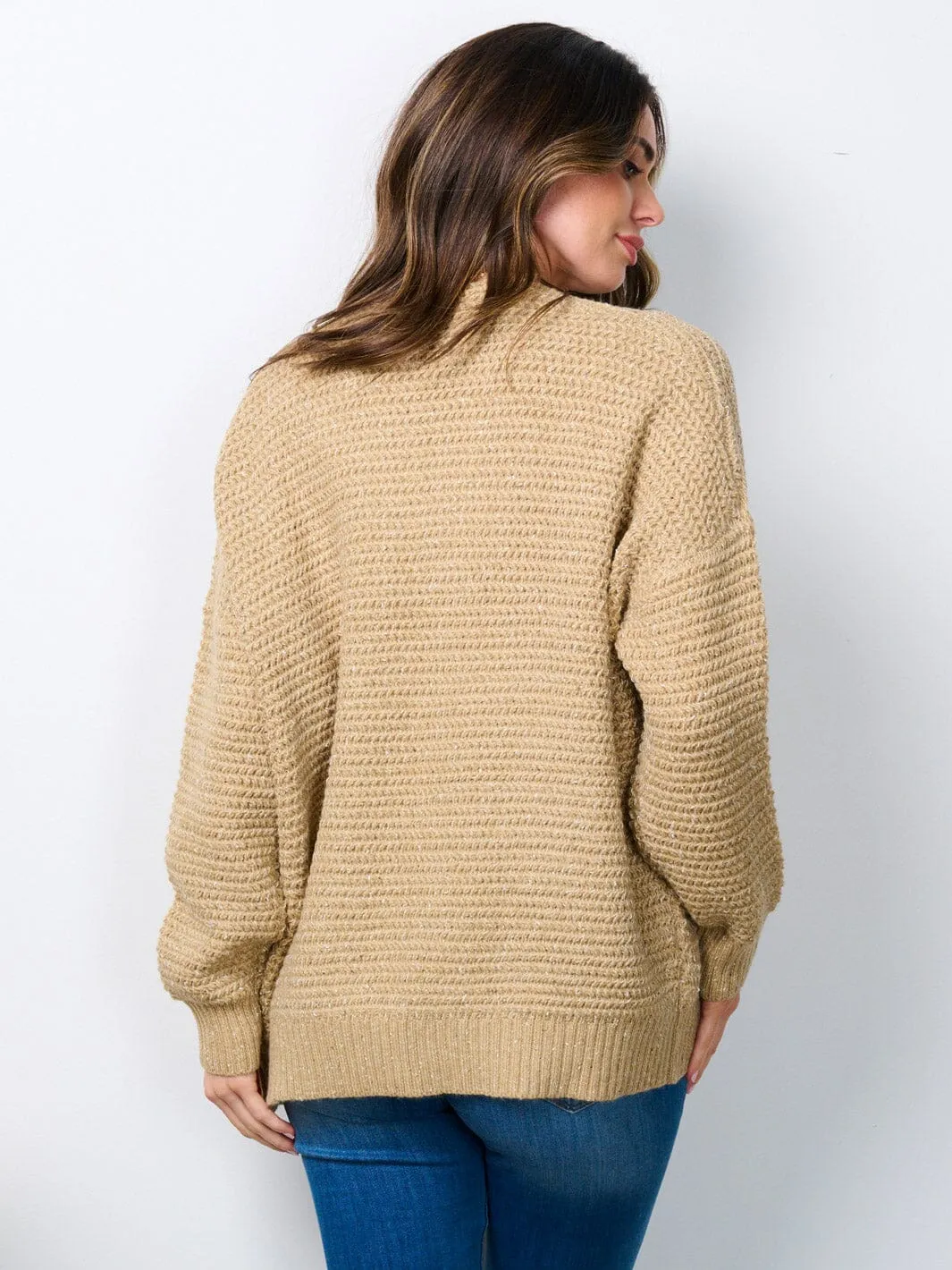 WOMEN'S LONG SLEEVE OPEN FRONT KNIT CARDIGAN