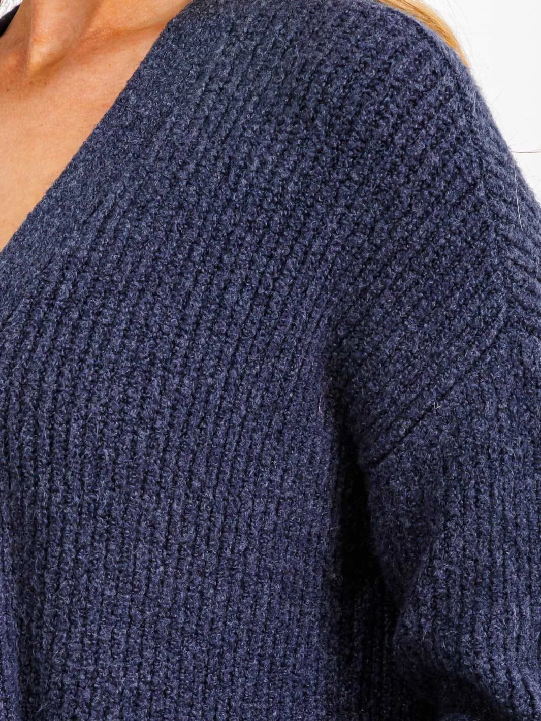 WOMEN'S LONG SLEEVE OPEN FRONT POCKETS CARDIGAN