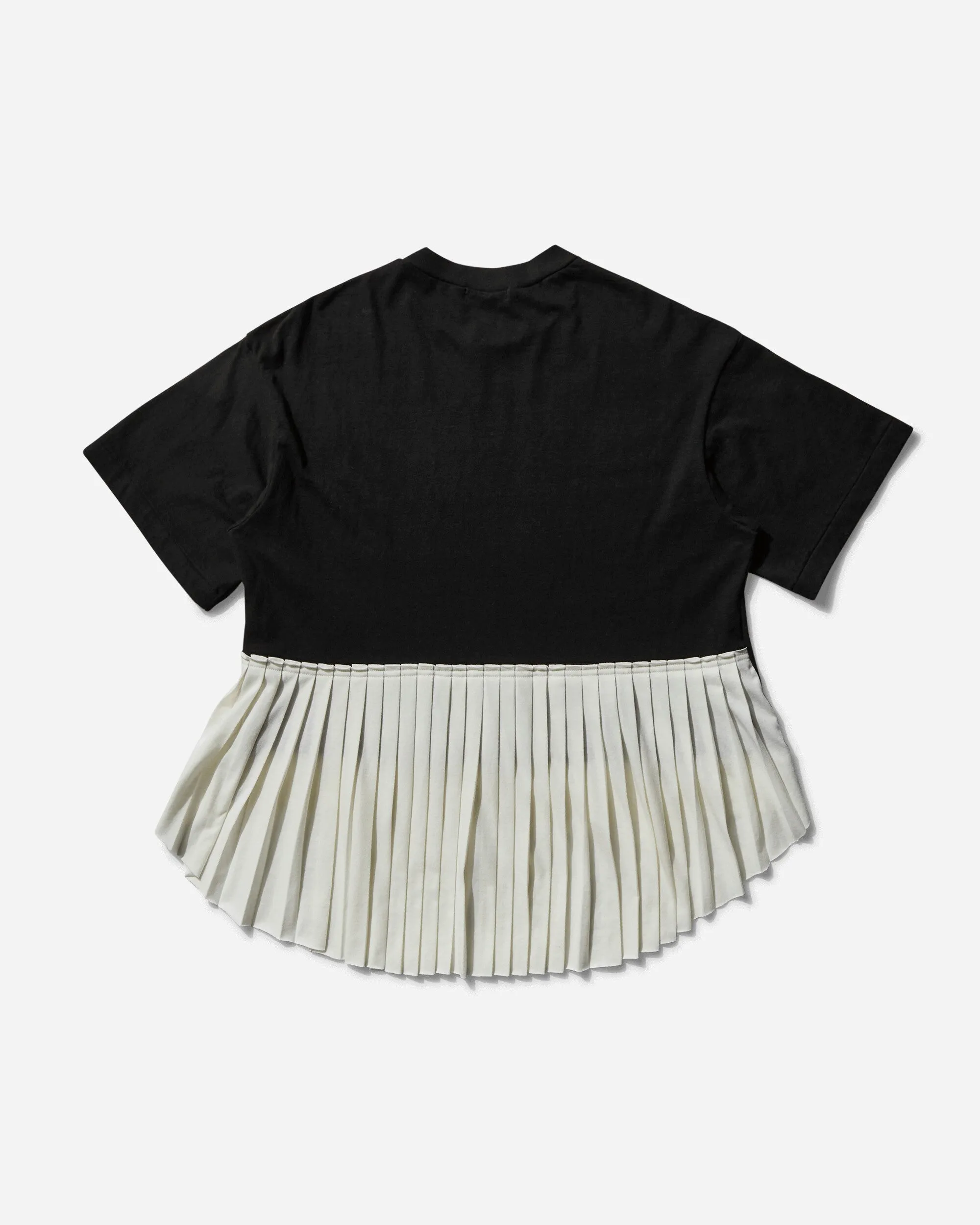 Women's Pleated Hem T-Shirt Black