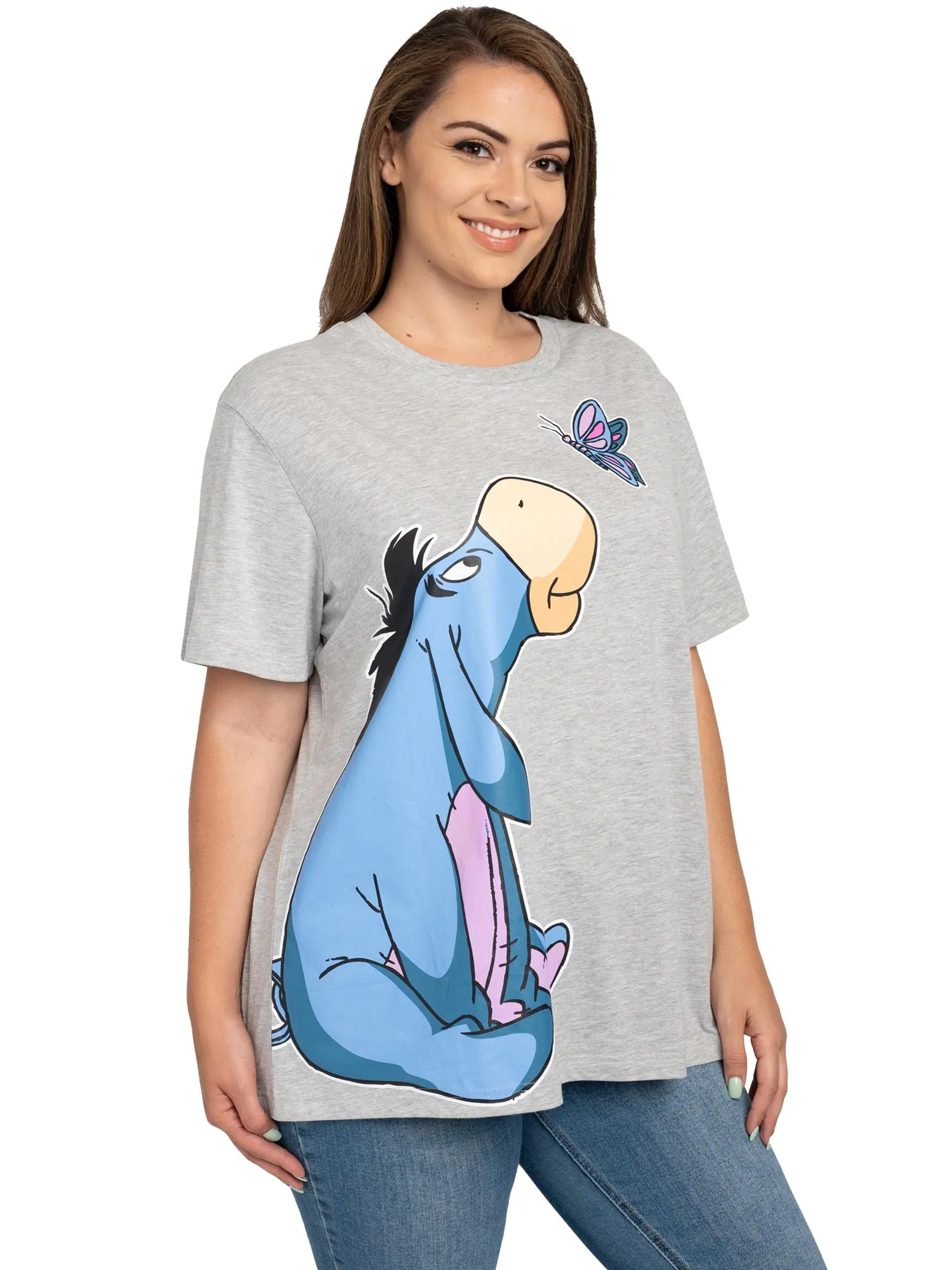 Women's Plus Size Eeyore Butterfly T-Shirt & Pajama Pants Lounge Set